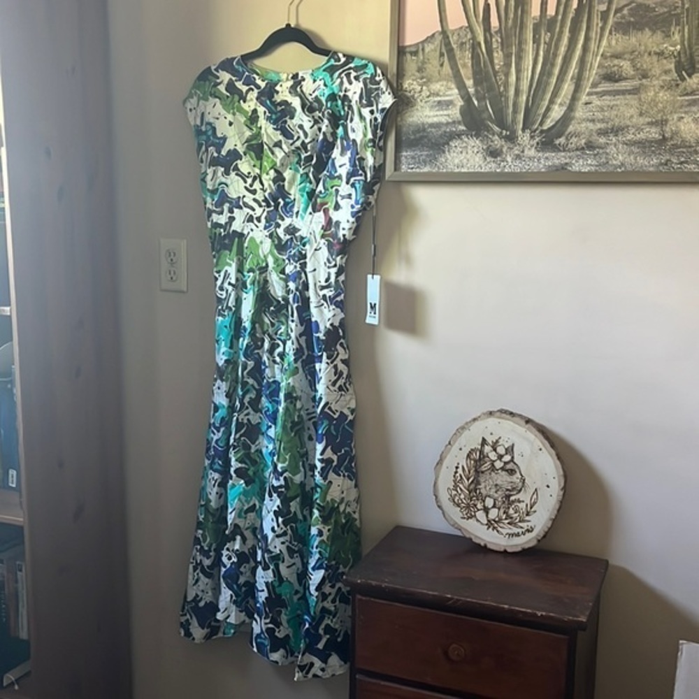 NWT M by Missoni Print Silk Pleated Midi Dress Size IT 40/US Small - Picture 3 of 14